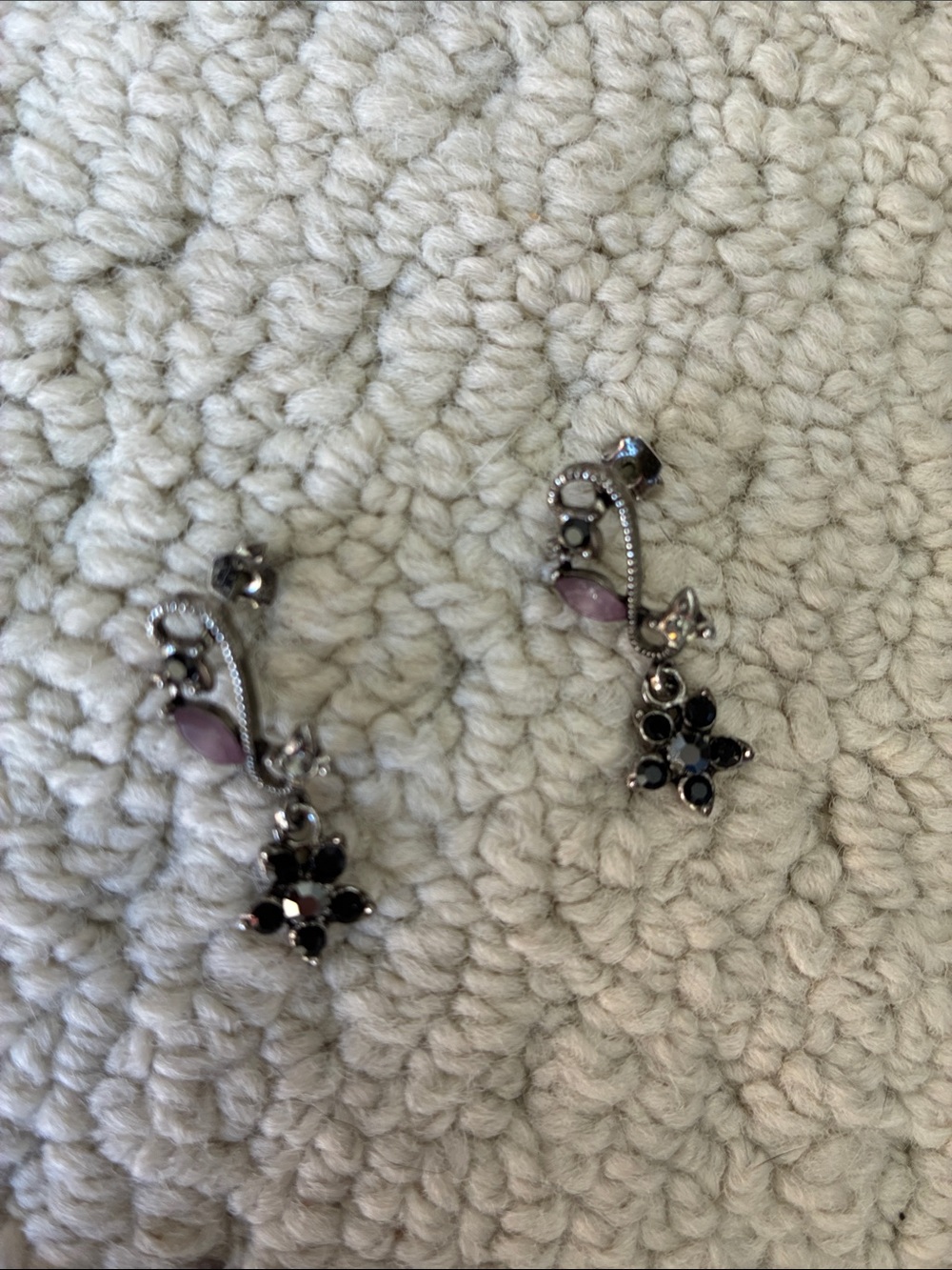 Bluboho Purple Floral Necklace & Earrings Jewelry Set Made in Canada - Picture 2 of 8